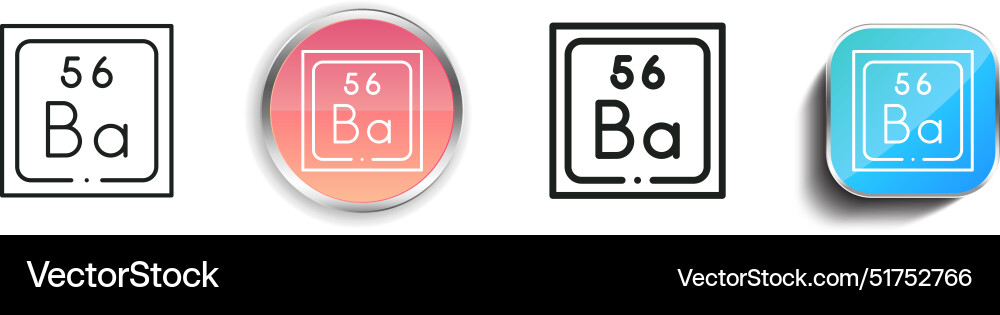 Barium icon thin linear regular and button style Vector Image