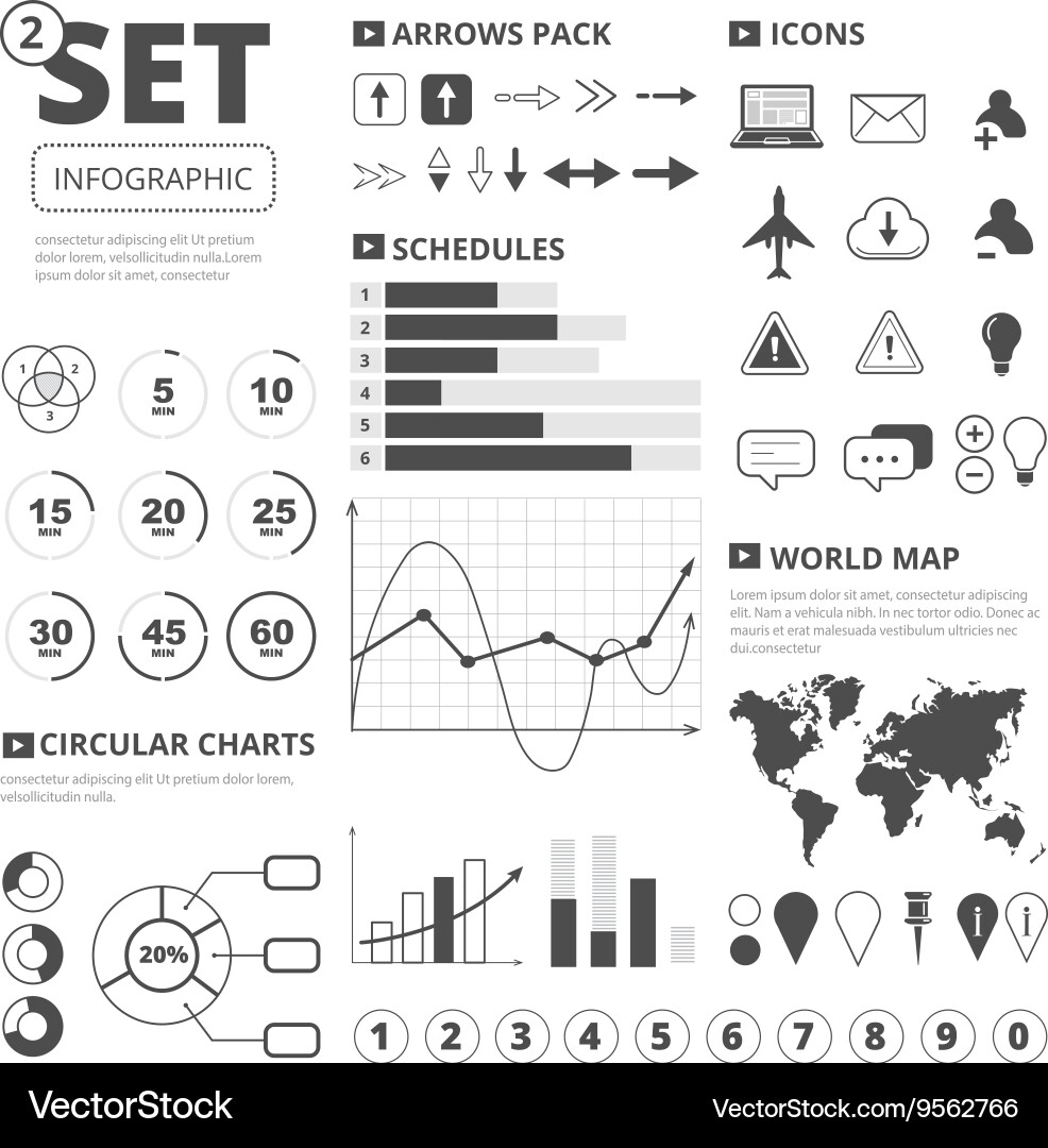 Big set of infographics elements Vector Image