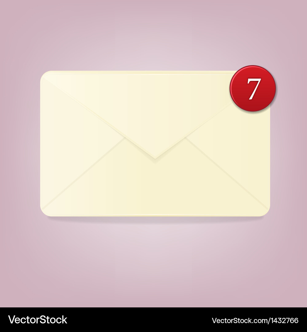 Blank envelope with number of notifications Vector Image