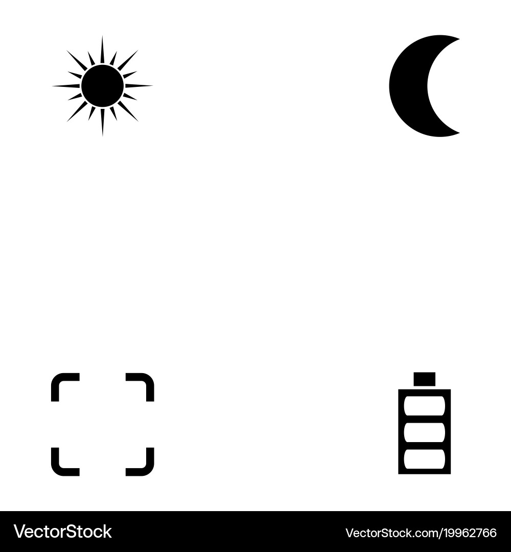 Camera function icon set vector image