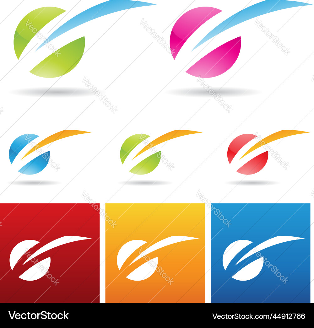Colorful icon of a slash splitting circle shape Colorful icon of a slash splitting circle shape Vector Image