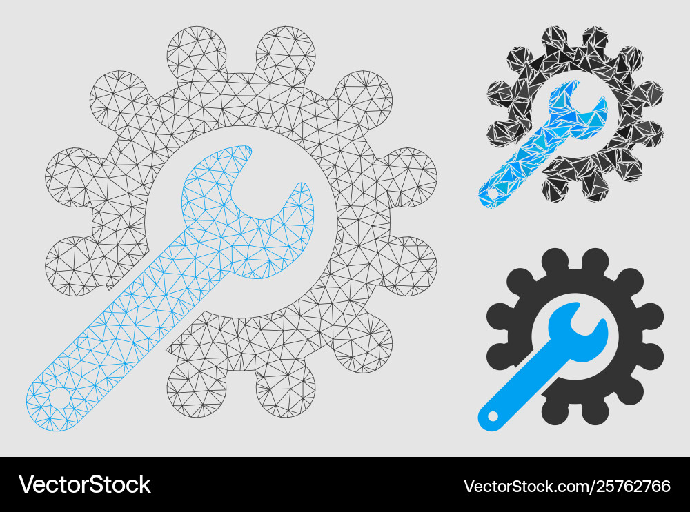 Customization tools mesh wire frame model Customization tools mesh wire frame model vector image