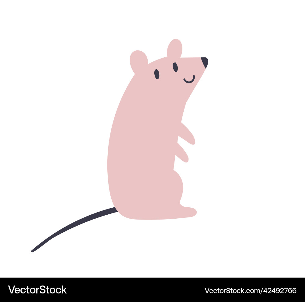 Cute baby mouse happy funny rodent with smiling Cute baby mouse happy funny rodent with smiling vector image