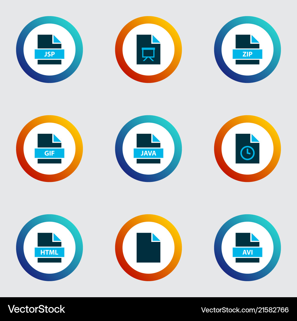 File icons colored set with temporary File icons colored set with temporary vector image