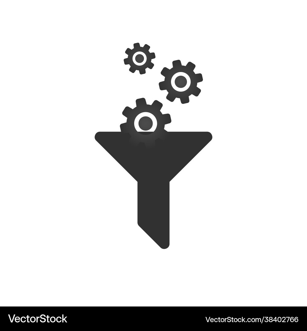 Filter icon with gears app ui stock isolated vector image