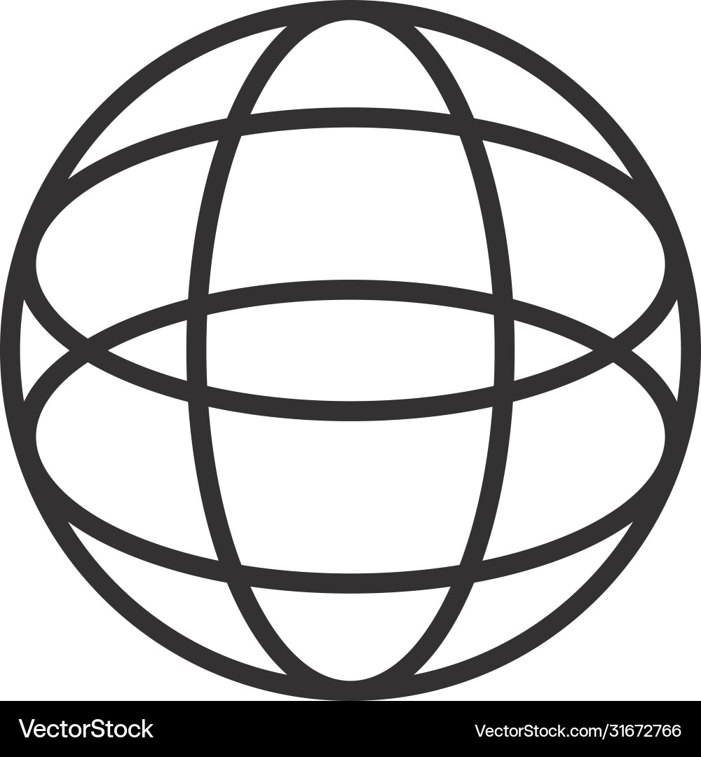 Global sphere icon image line style Vector Image