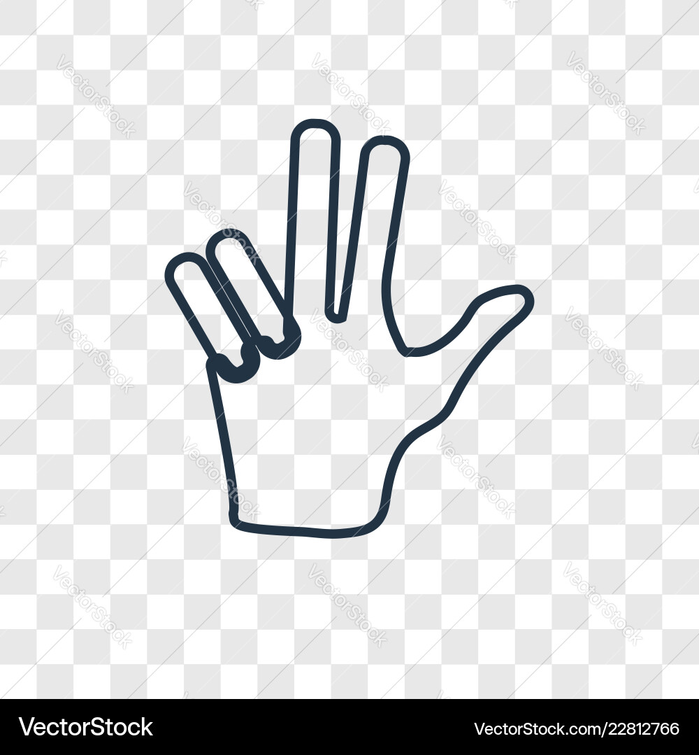 Hand concept linear icon isolated on transparent Hand concept linear icon isolated on transparent vector image