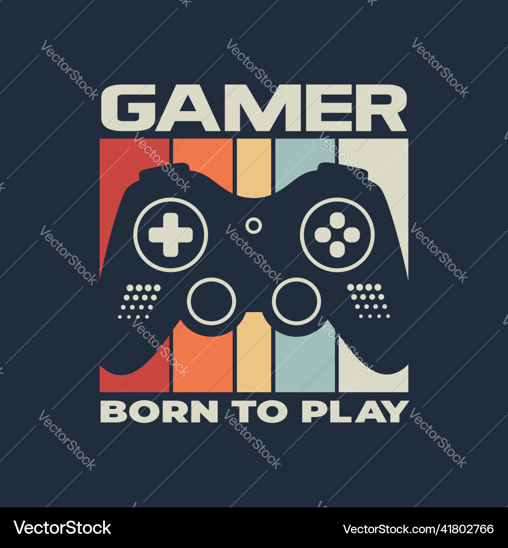 Joysticks gamepad with slogan Vector Image