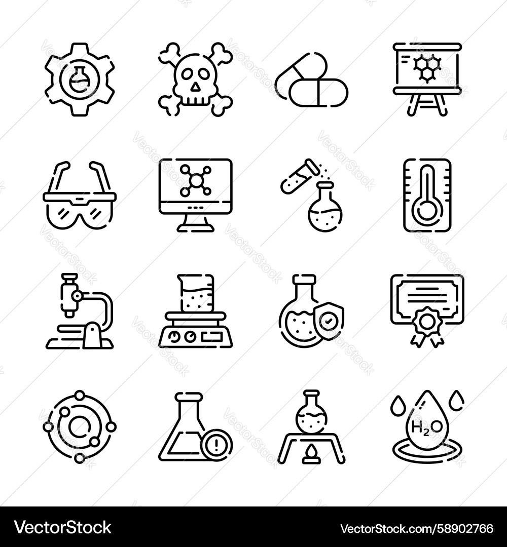 Lab Experiment Icons - Science Collection Vector Image