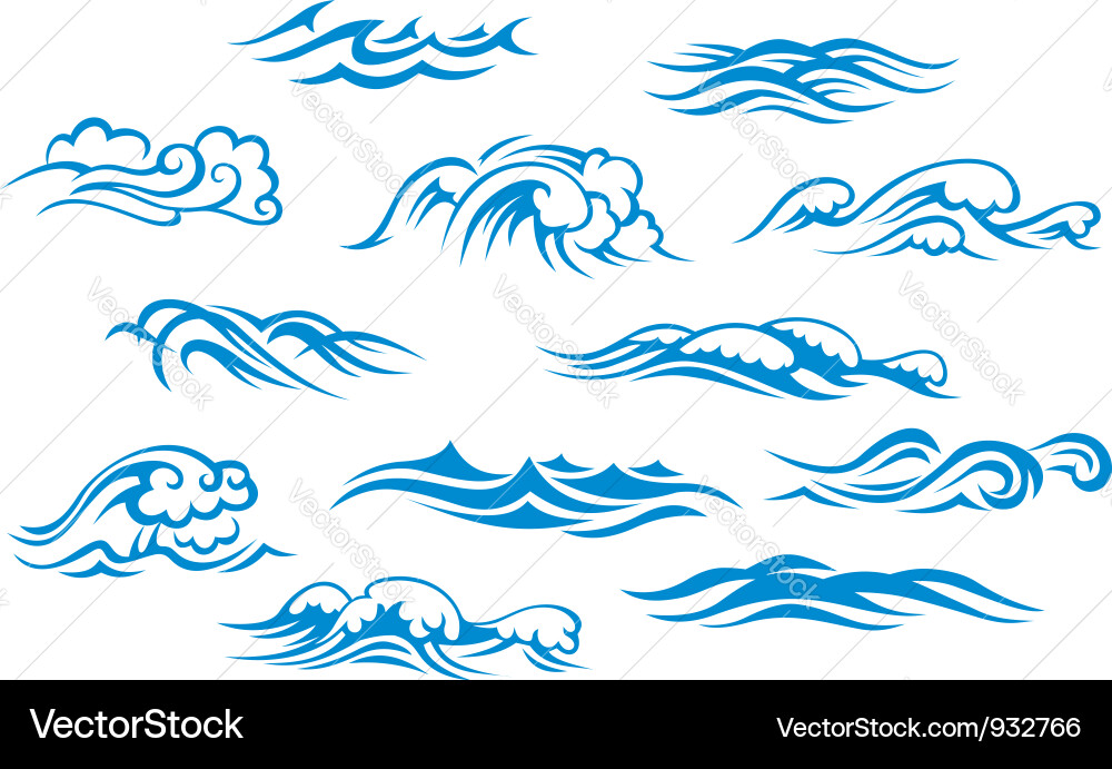 Ocean Wave Collection vector image