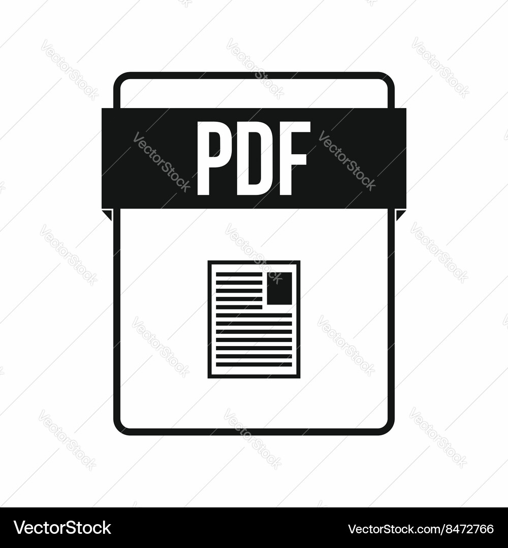Pdf file icon simple style vector image