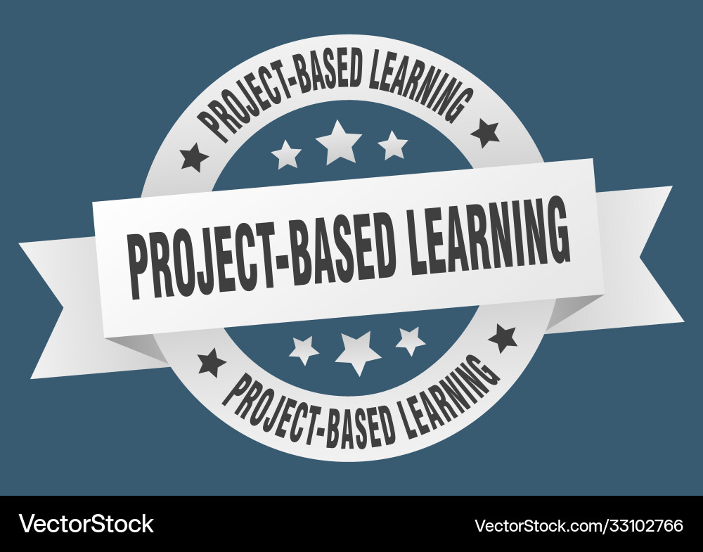 Project-based learning round ribbon isolated Vector Image