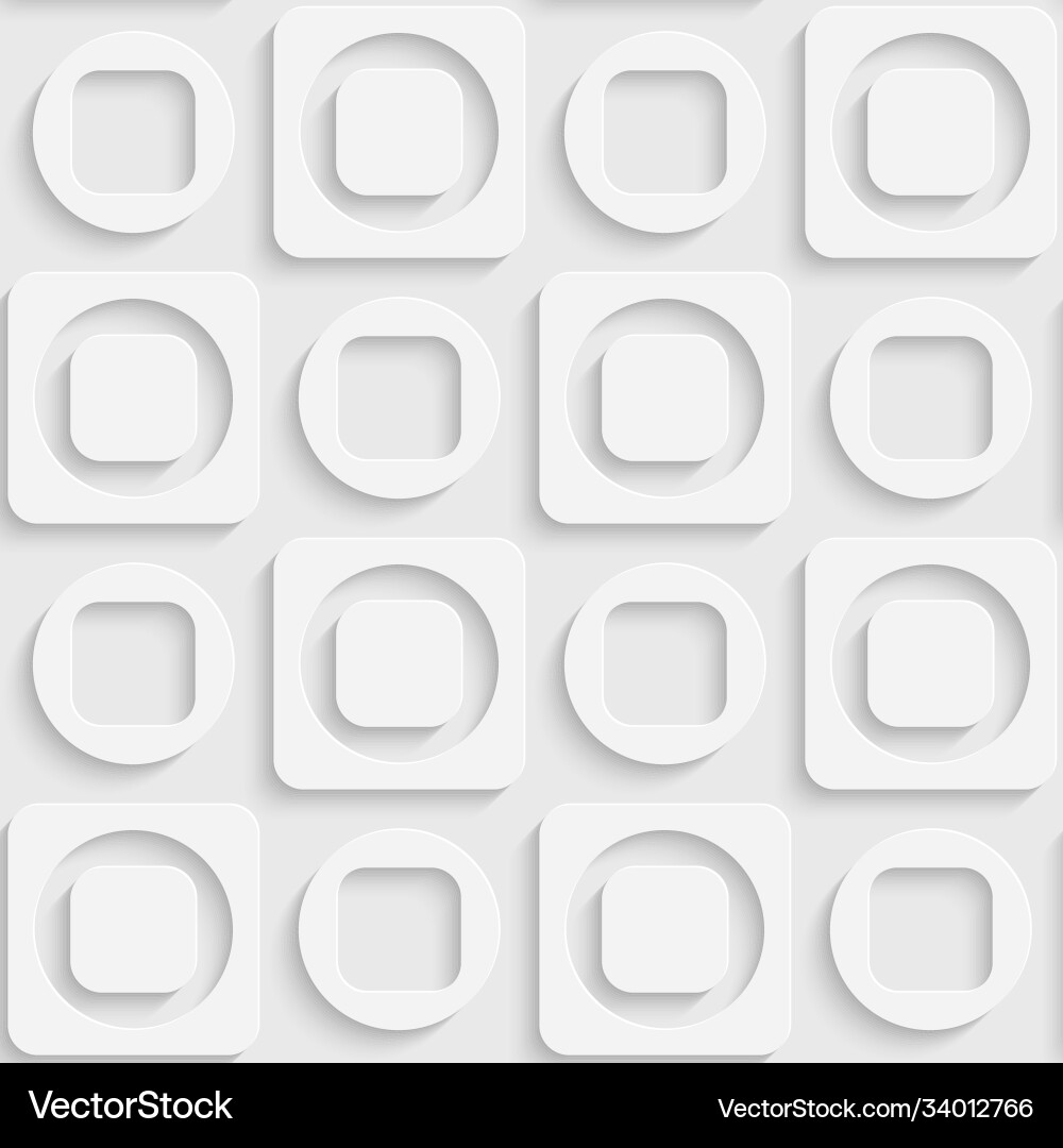 Seamless square and circle pattern vector image