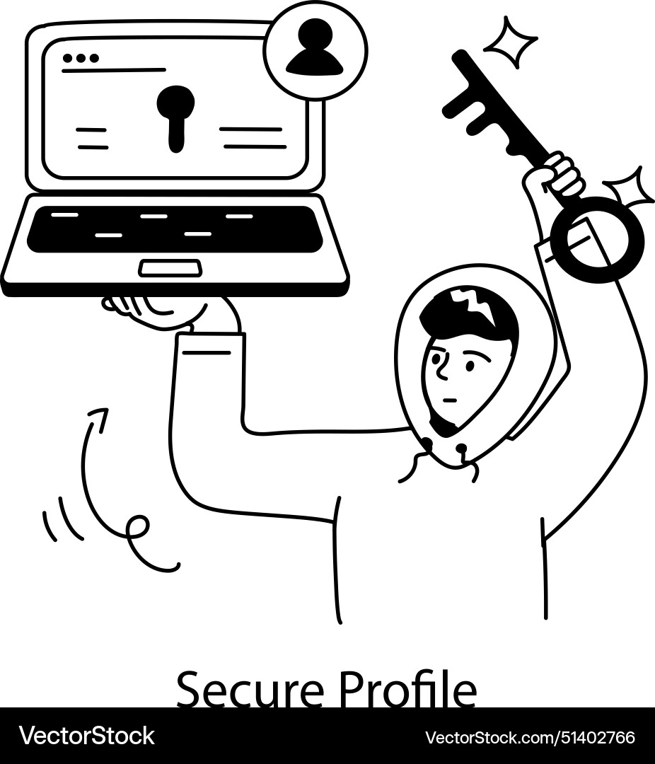 Secure profile vector image