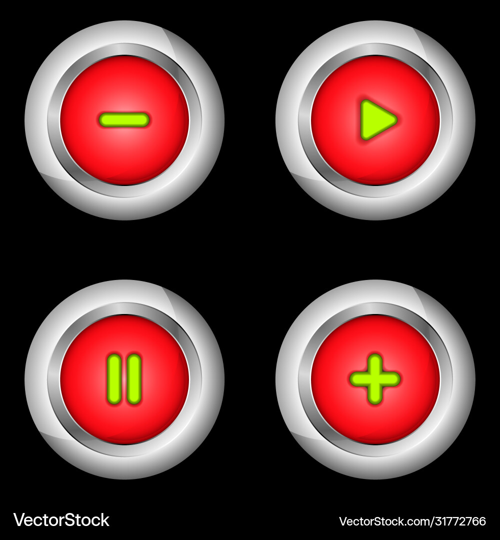 Set round colored buttons Vector Image
