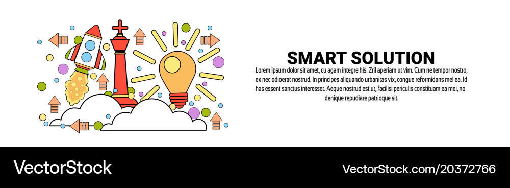 Smart solution business concept horizontal web vector image