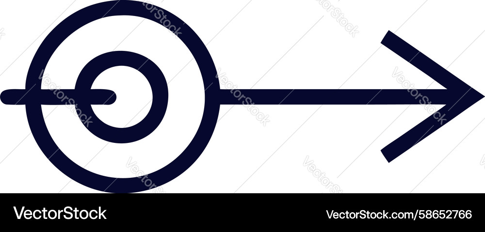 Target with Curved Arrow Icon Vector Image