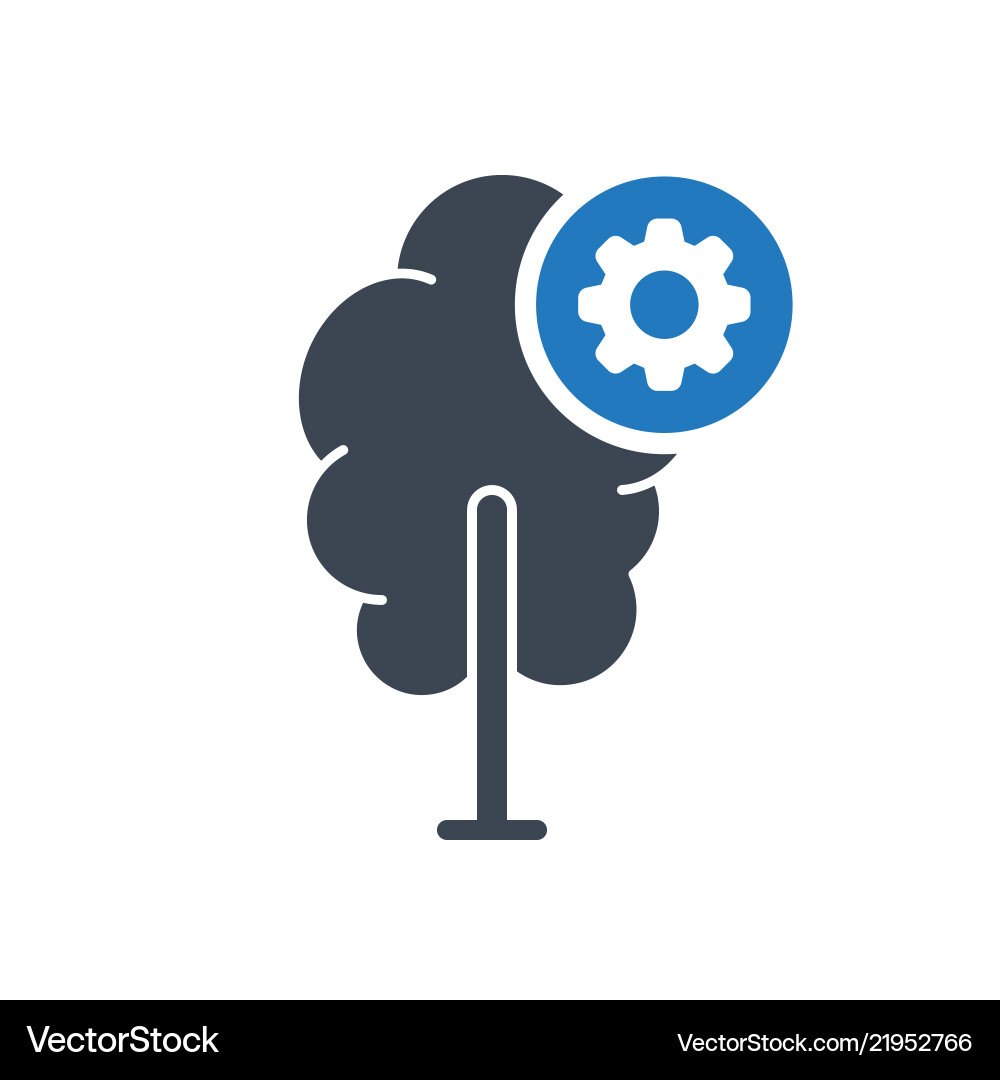Tree icon forest with settings sign Tree icon forest with settings sign vector image
