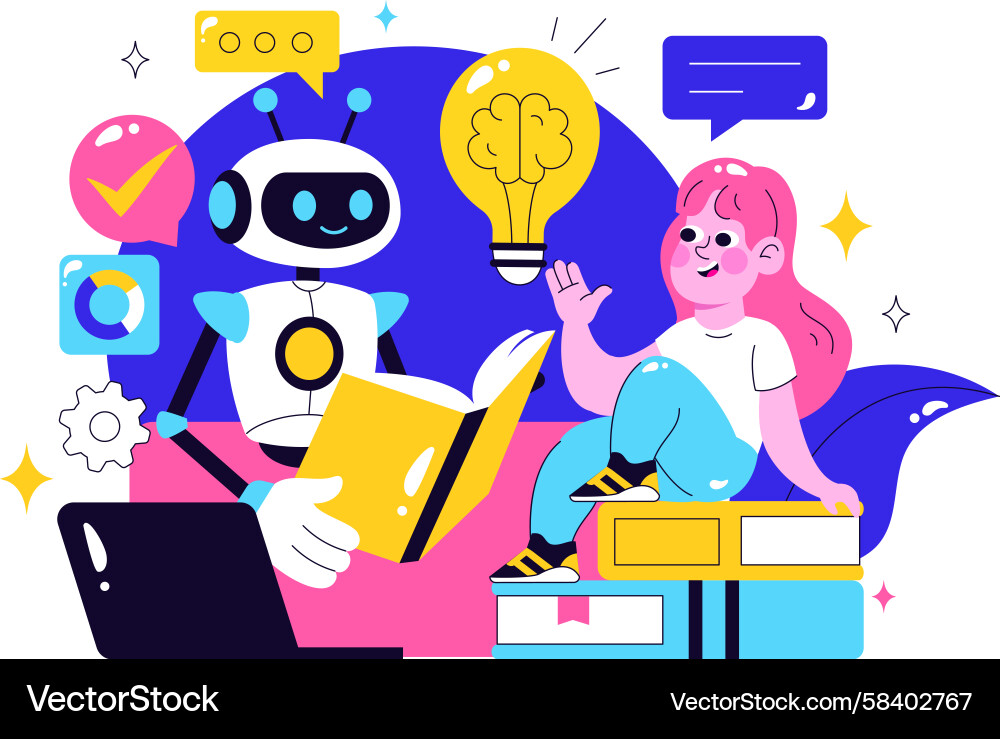 Artificial Intelligence & Machine Learning Vector Image