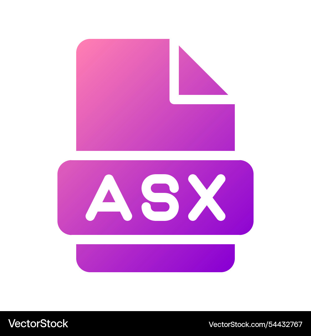 Asx video file symbol with elegant gradient color Asx video file symbol with elegant gradient color vector image