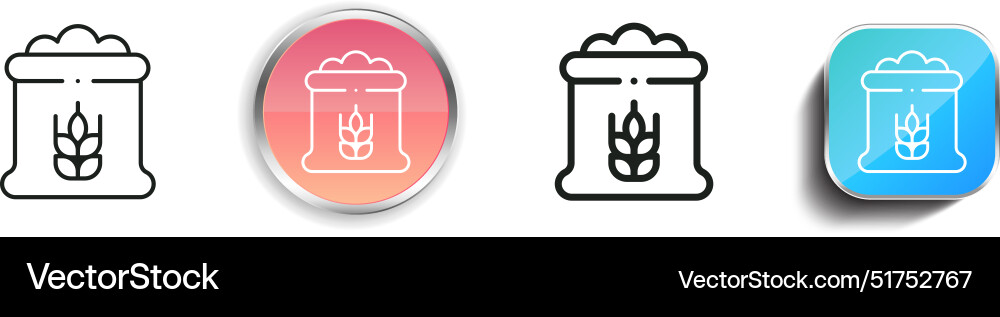 Barley icon thin linear regular and button style vector image