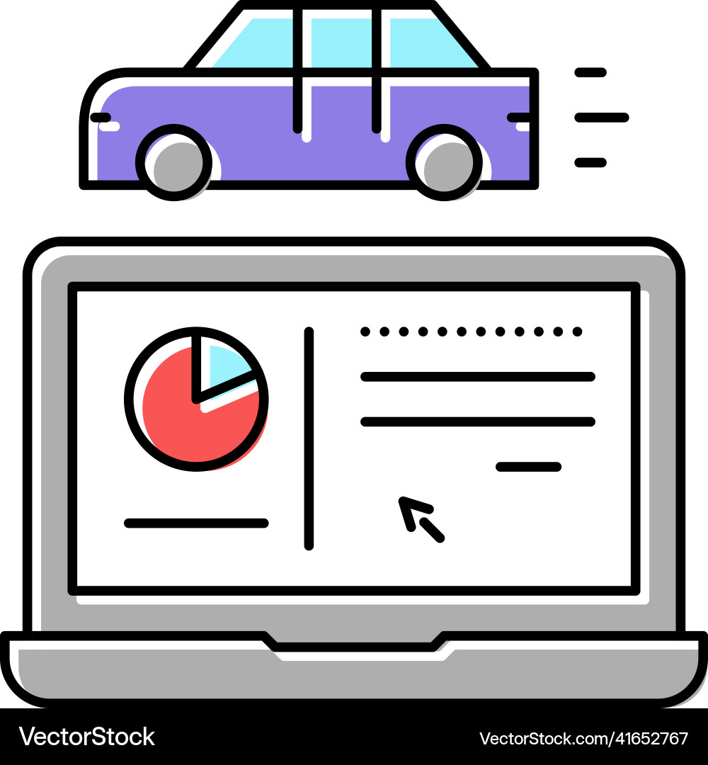 Car test computer program color icon vector image