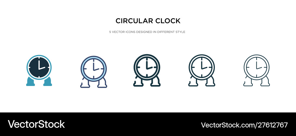 Circular clock icon in different style two Circular clock icon in different style two vector image