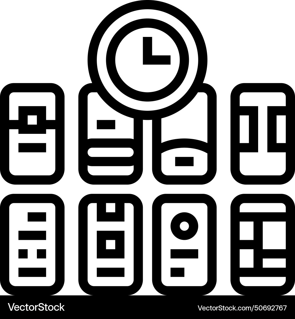 Crazy 8s ux ui design line icon Crazy 8s ux ui design line icon Vector Image