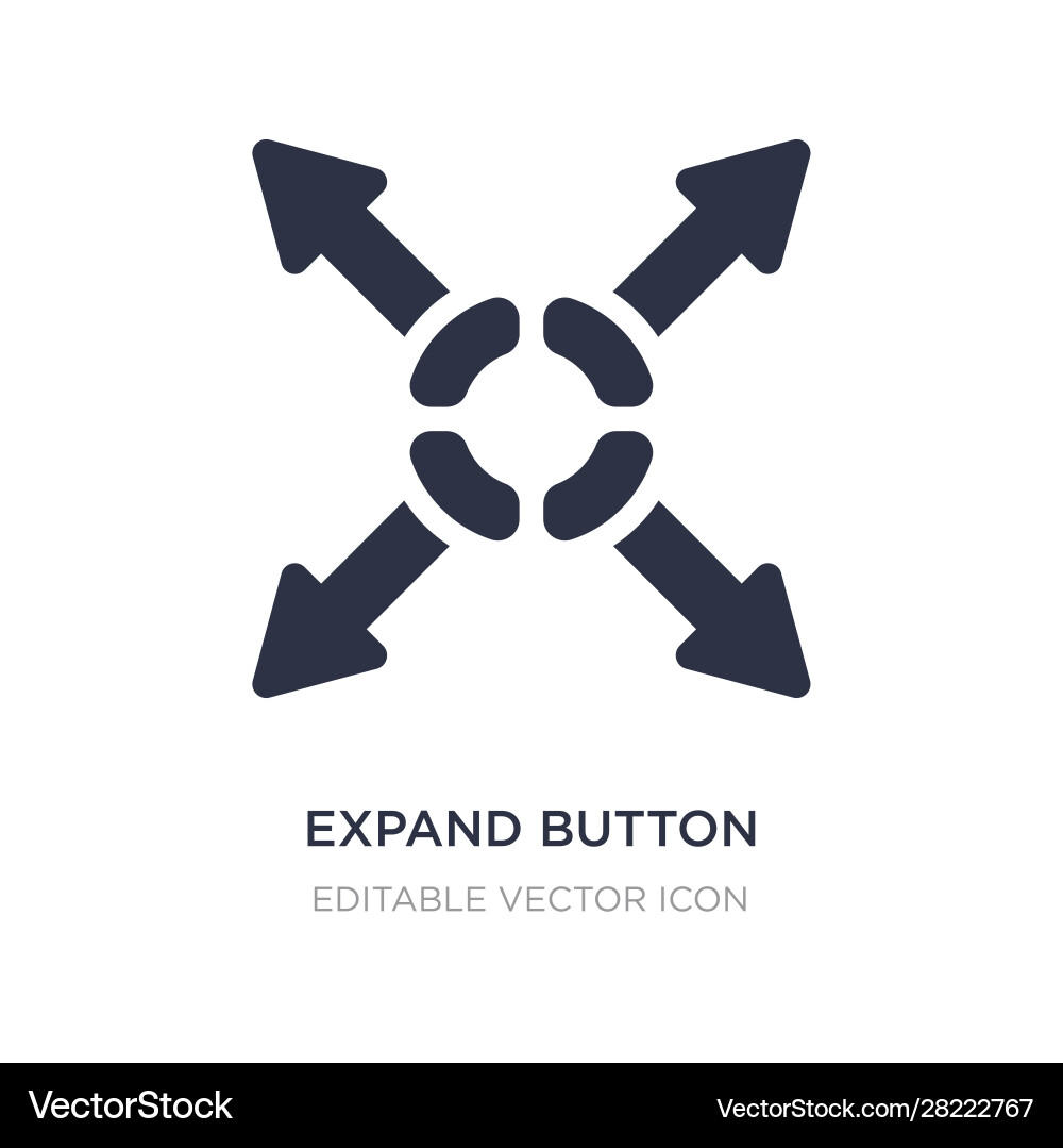 Expand button icon on white background simple vector image