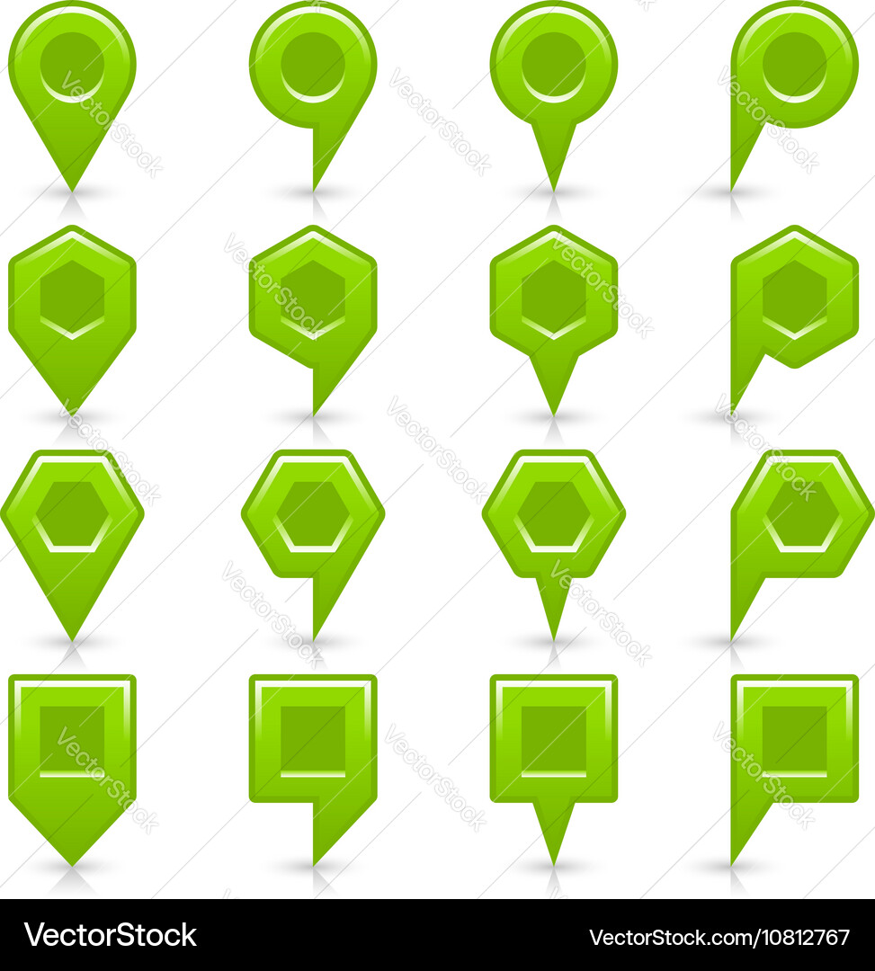 Flat green color map pin sign location icon Vector Image