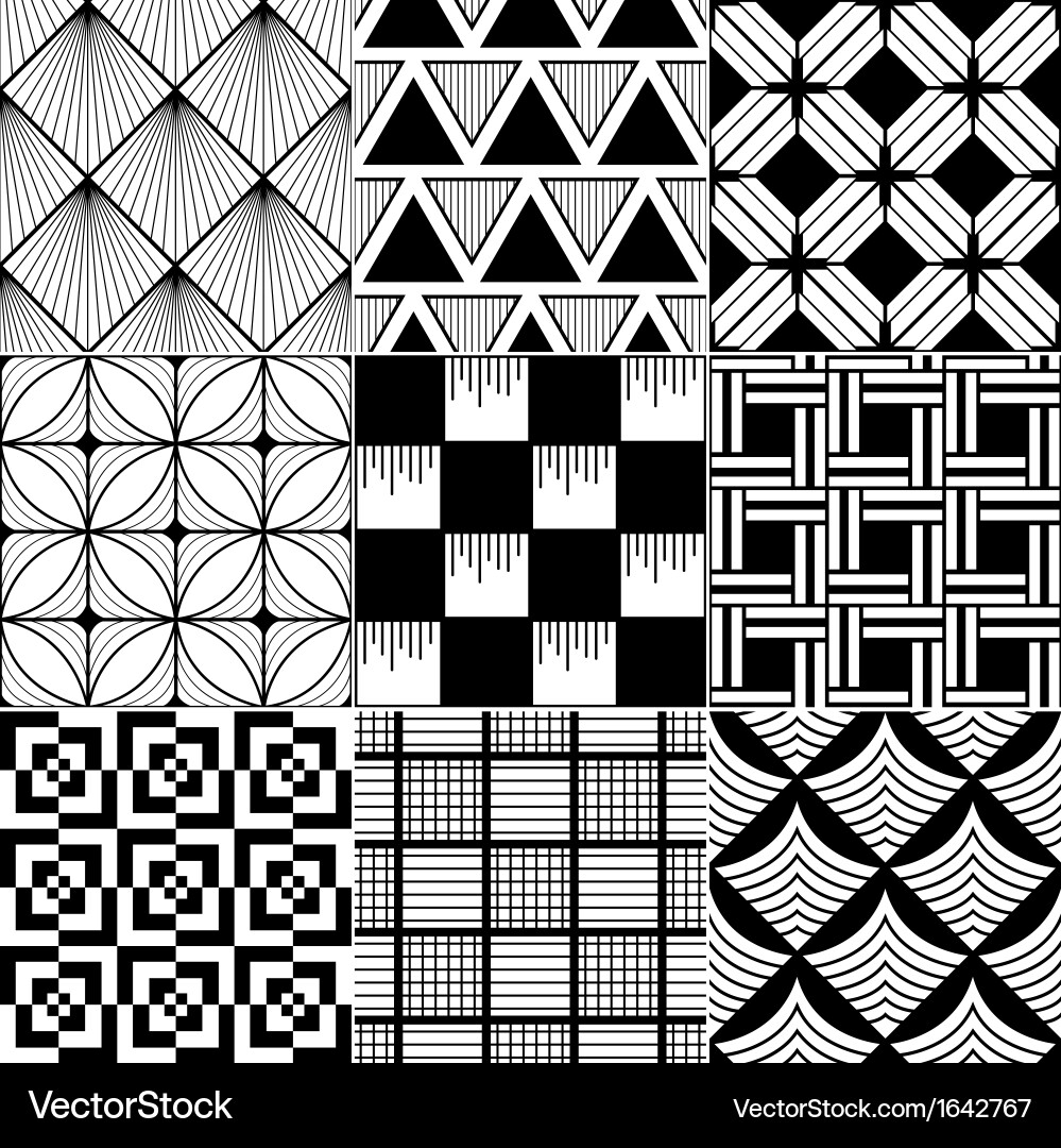 Geometric Monochrome Seamless Pattern vector image