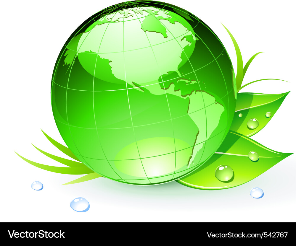 Green Earth Globe Vector Image