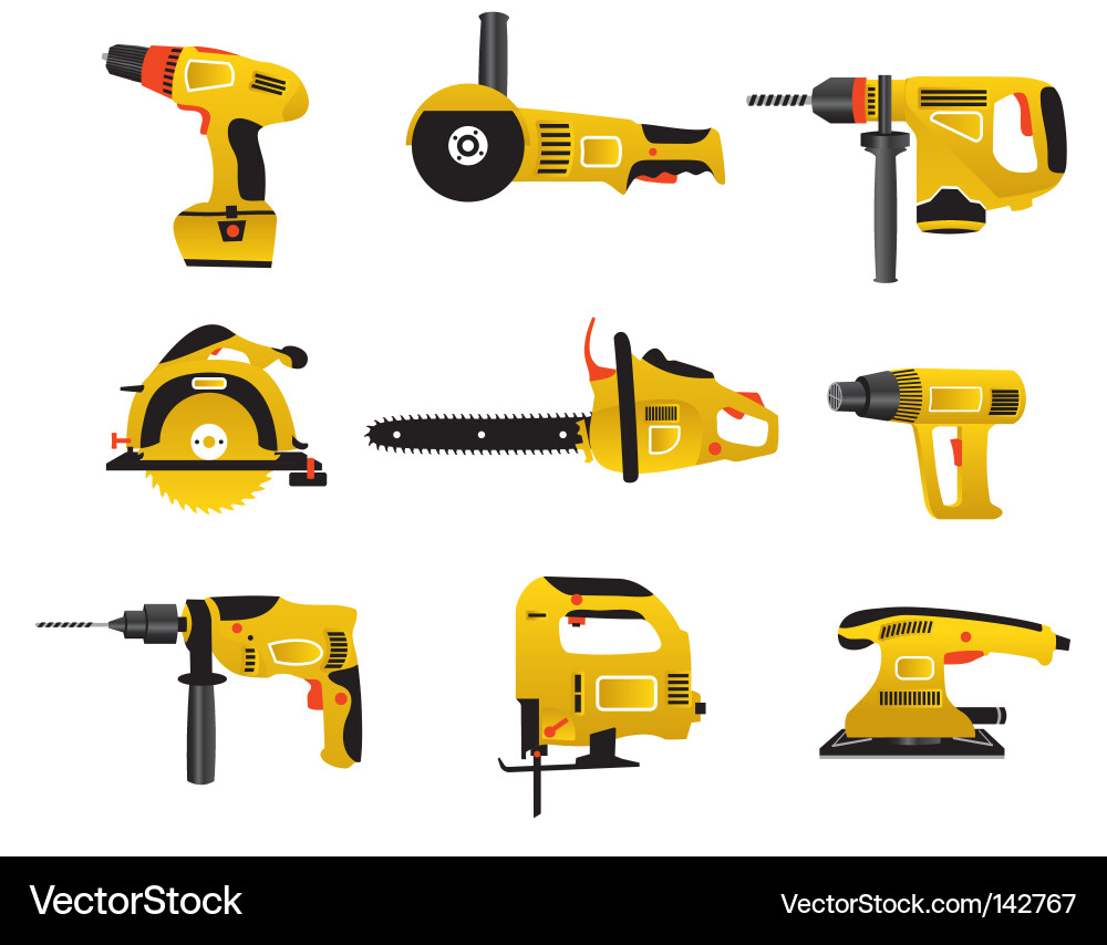Handwerkzeuge & Power Tools Icons Vektorbild