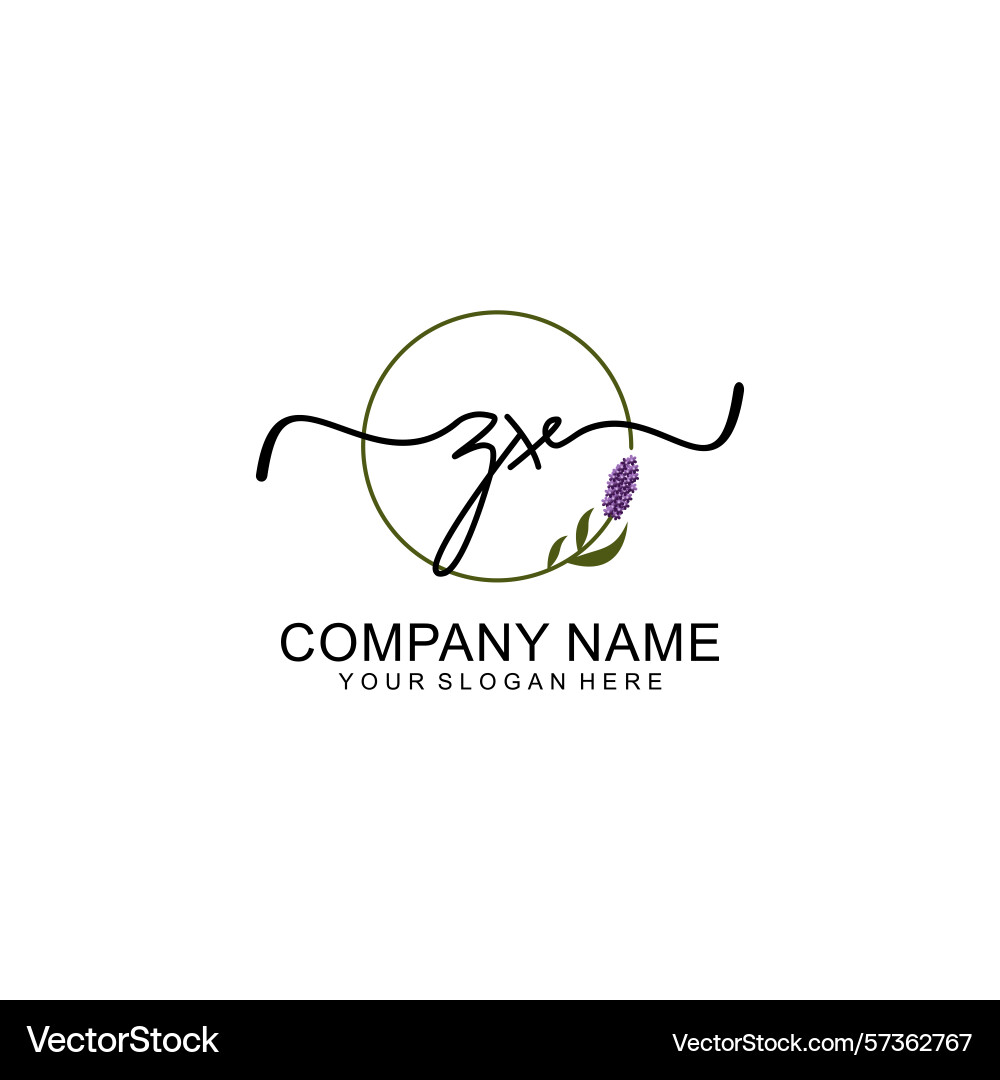 Handwritten zx initial logo with circle – Royalty-Free Vector
