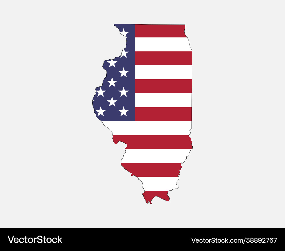 Illinois on American Flag Vector Image