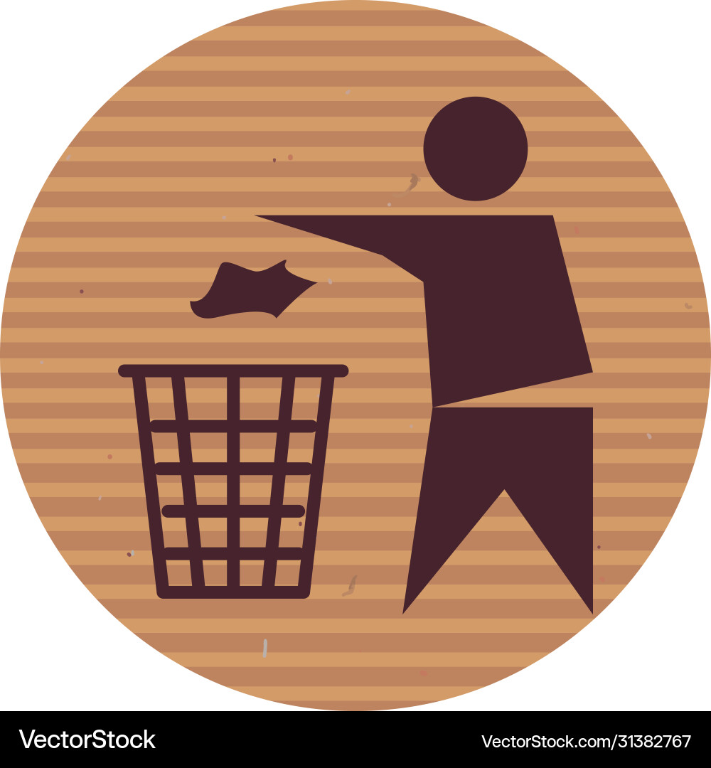 Isolated avatar with trash line style icon vector image