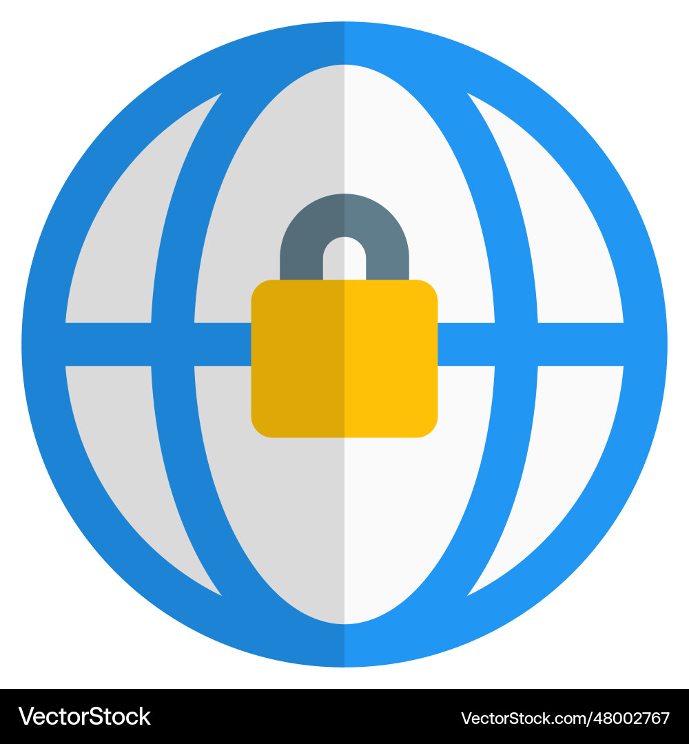 Lock for securing global network connection Vector Image