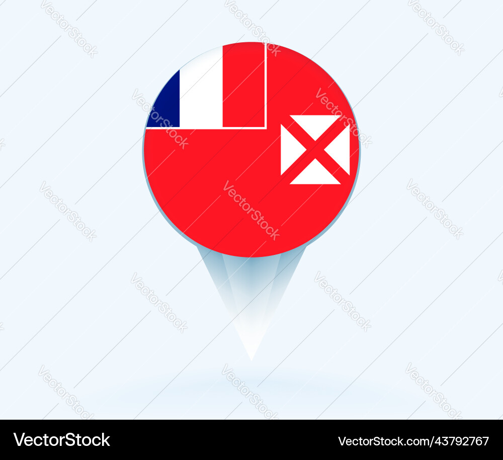 Map pointer with flag of wallis and futuna Vector Image