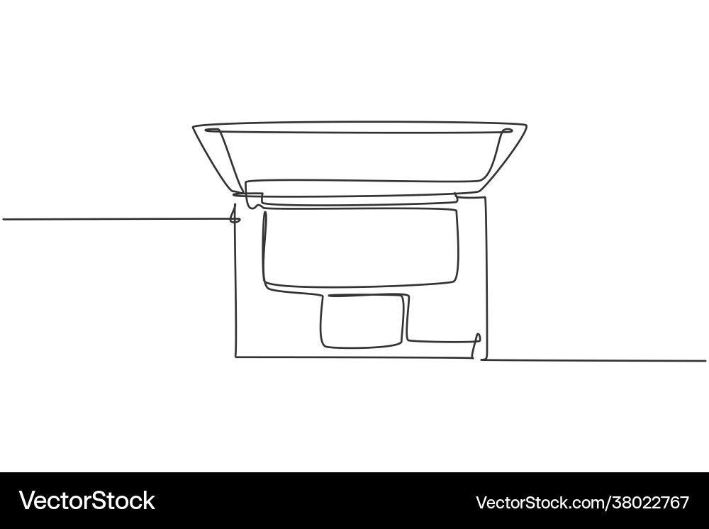 One continuous line drawing laptop computer One continuous line drawing laptop computer vector image