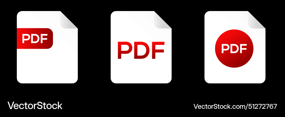 Pdf file document icon text vector image