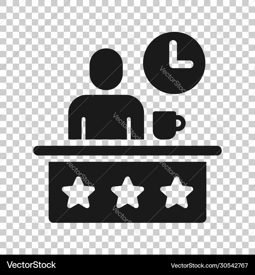 People with table and clock icon in flat style People with table and clock icon in flat style vector image