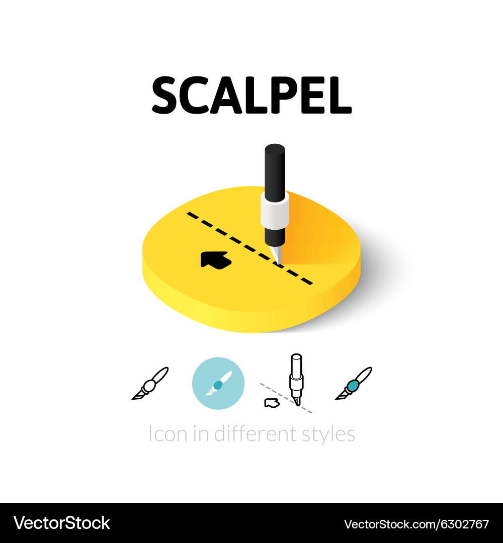Scalpel icon in different style vector image