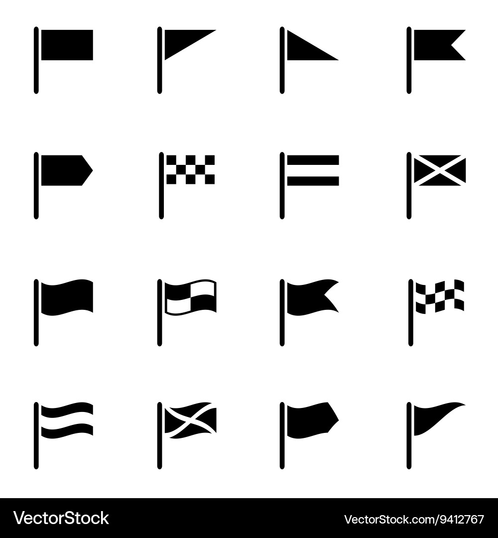 Schwarze Flagge Symbol gesetzt Vektorbild