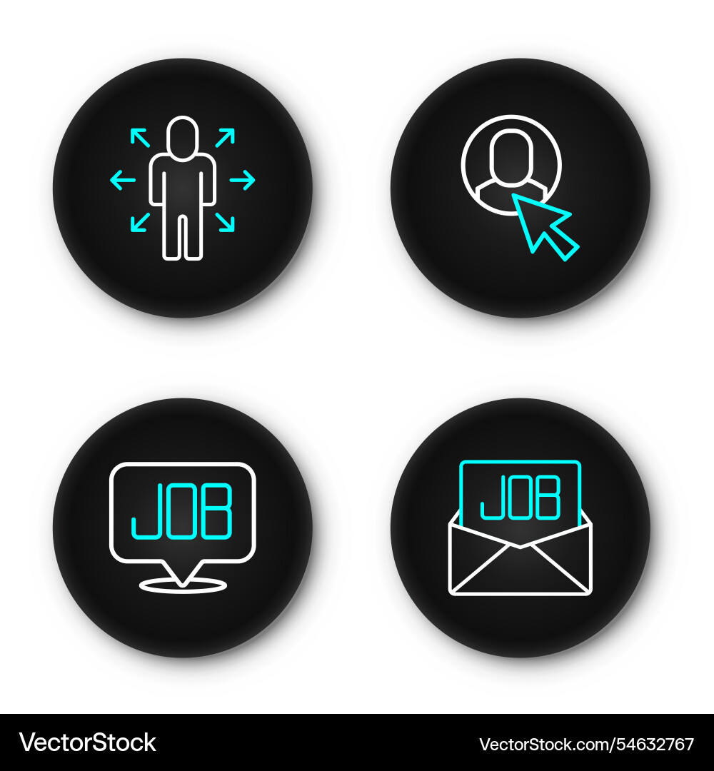 Set line search job worker and multitasking Set line search job worker and multitasking vector image