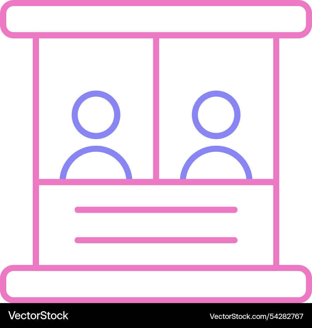 Ticket box line two colour icon Vector Image