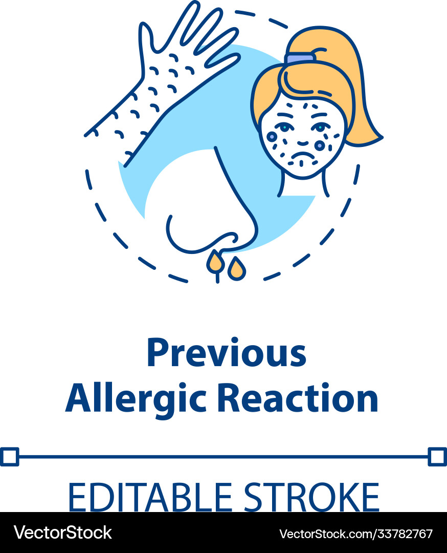 Vorherige allergische Reaktionen Konzept Icon Vorherige allergische Reaktionen Konzept Icon vektorbild