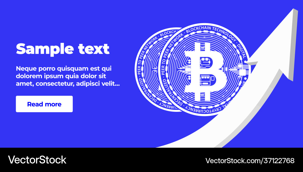 A banner template with text button and two Vector Image