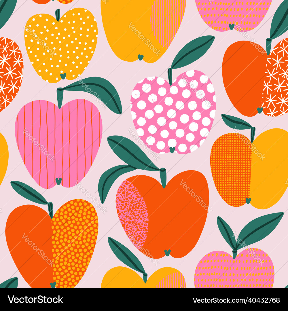 Abstract Apple Pattern Vector Image