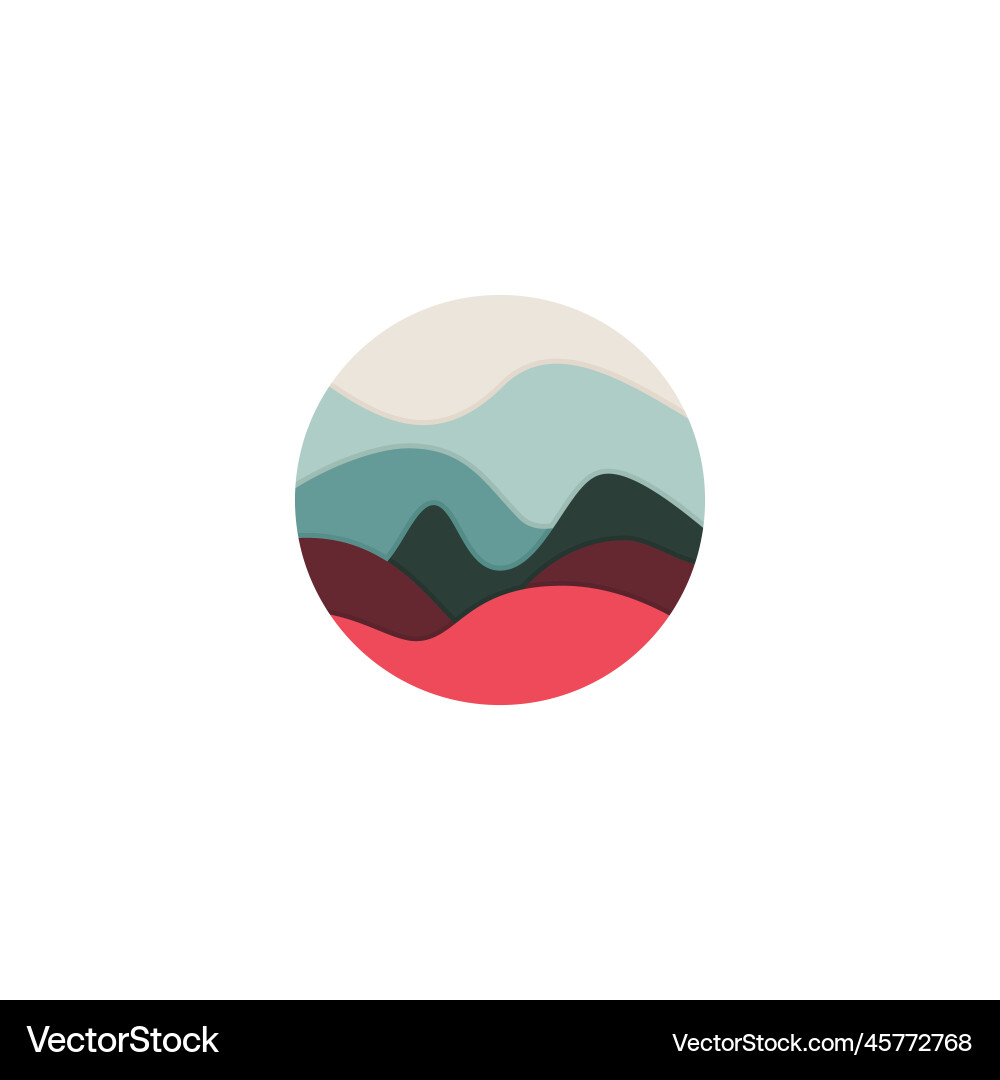 Abstract circle landscape logo Abstract circle landscape logo vector image