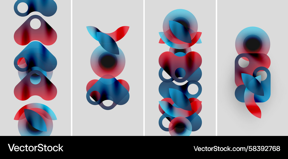 Abstract composition featuring overlapping Abstract composition featuring overlapping Vector Image